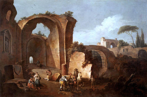  Giuseppe Zais Landscape with Ruins and Archway - Art Print