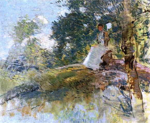  Julian Alden Weir Landscape with Seated Figure - Art Print