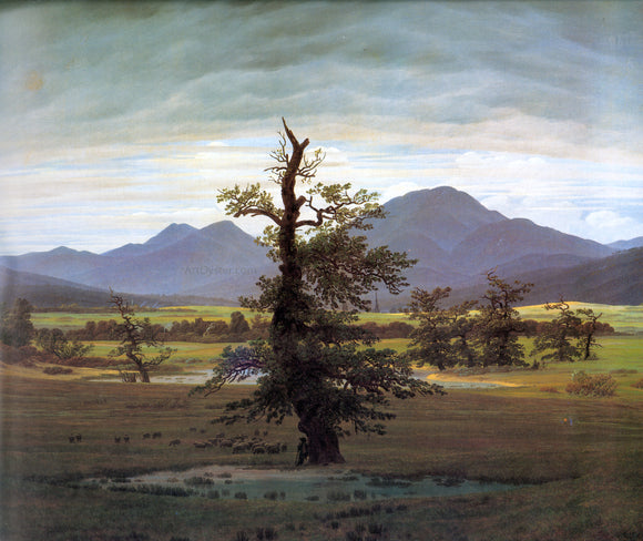  Caspar David Friedrich Landscape with Solitary Tree - Art Print