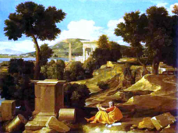  Nicolas Poussin Landscape with St. James in Patmos - Art Print