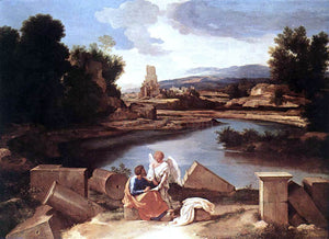  Nicolas Poussin Landscape with St Matthew and the Angel - Art Print