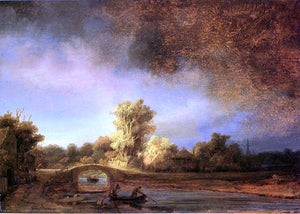  Rembrandt Van Rijn Landscape with Stone Bridge - Art Print