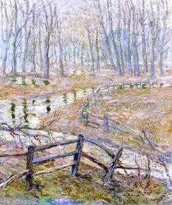  Ernest Lawson Landscape with Stream - Art Print