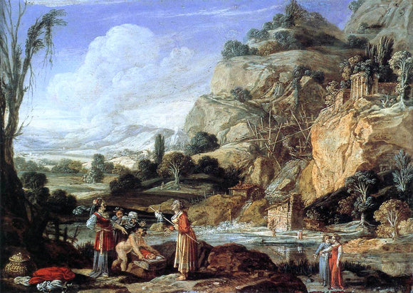  Bartholomeus Breenbergh Landscape with the Finding of Moses - Art Print