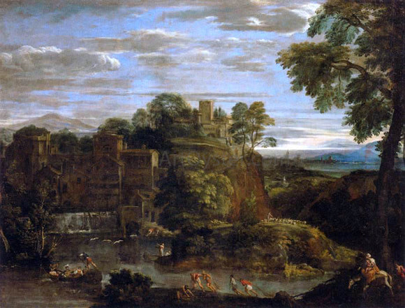 Domenichino Landscape with the Flight into Egypt - Art Print