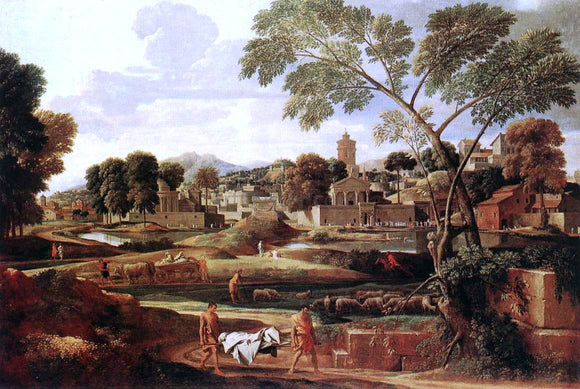  Nicolas Poussin Landscape with the Funeral of Phocion - Art Print
