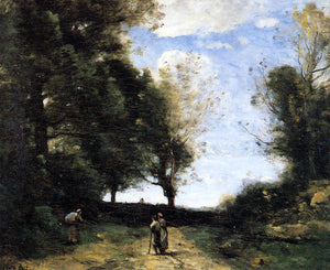  Jean-Baptiste-Camille Corot Landscape with Three Figures - Art Print