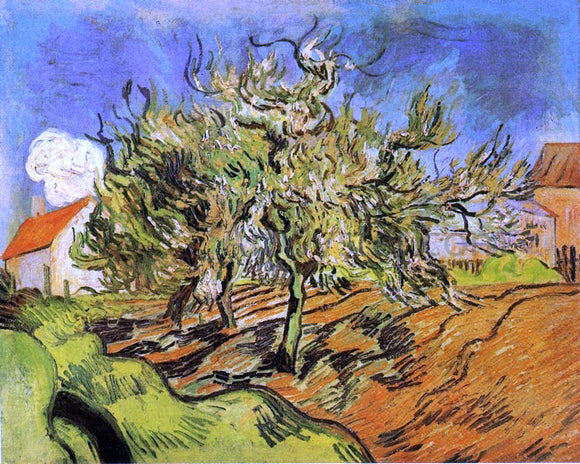  Vincent Van Gogh Landscape with Three Trees and a House - Art Print