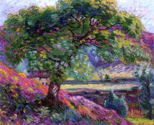 Armand Guillaumin Landscape with Trees and Figures - Art Print