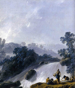  Jean-Baptiste Pillement A Landscape with Washerwomen (detail) - Art Print