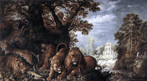  Roelandt Jacobszoon Savery Landscape with Wild Animals - Art Print