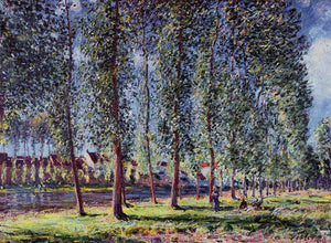  Alfred Sisley Lane of Poplars at Moret - Art Print