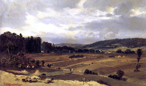  Theodore Rousseau Lanscape with Farmland - Art Print