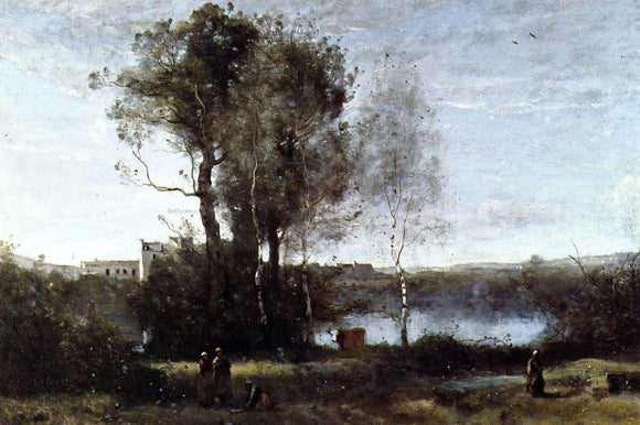  Jean-Baptiste-Camille Corot Large Sharecropping Farm - Art Print