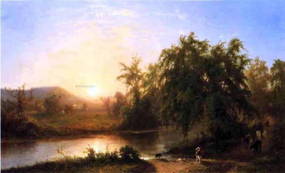  Frederick Rondel Late Afternoon, Driving the Cattle Home - Art Print