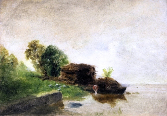  Camille Pissarro Laundress on the Banks of the River - Art Print
