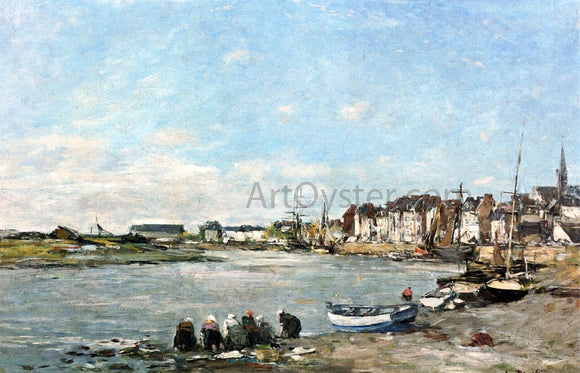  Eugene-Louis Boudin Laundresses on the Banks of the Port of Trouville - Art Print