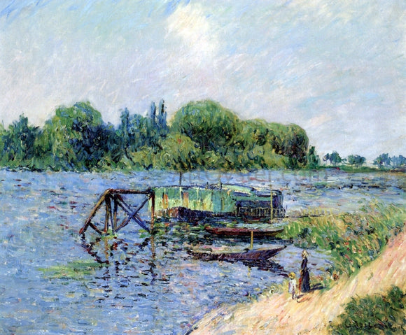  Gustave Loiseau Laundry on the Seine at Herblay - Art Print