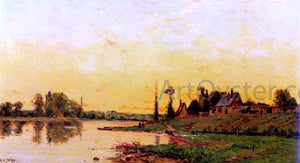  Hippolyte Camille Delpy Lavandiere Pres D'Un Groupe De Maisons - Art Print