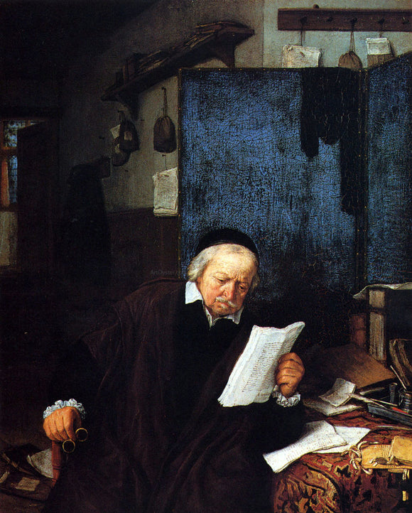  Adriaen Van Ostade Lawyer In His Study - Art Print