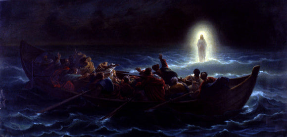  Charles Francois Jalabert Le Christ Marchant Sur La Mer - Art Print