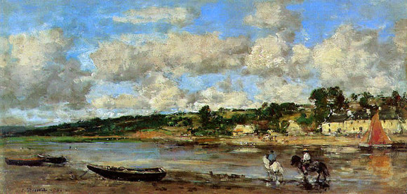  Eugene-Louis Boudin Le Faou, Banks of the River - Art Print
