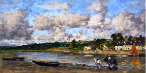  Eugene-Louis Boudin Le Faou, Brittany, Banks of the River - Art Print