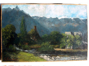  Gustave Courbet LE GLACIER (also known as SAILLON   (Valais)) - Art Print