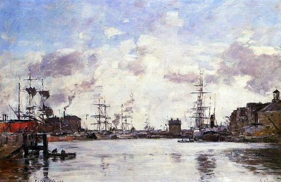  Eugene-Louis Boudin Le Havre, le Bassin de la Barre - Art Print