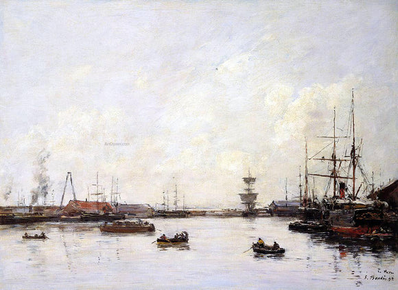  Eugene-Louis Boudin Le Havre, le bassin de l'eure - Art Print
