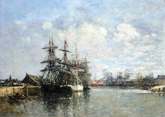  Eugene-Louis Boudin Le Havre, the Boat Basin - Art Print