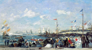  Eugene-Louis Boudin Le Havre, the Regatta Festival - Art Print