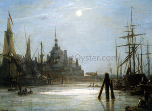  Johan Barthold Jongkind Le Hoofdpoort a Rotterdam, Effet de Lune - Art Print