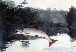  Winslow Homer Leaping Trout - Art Print