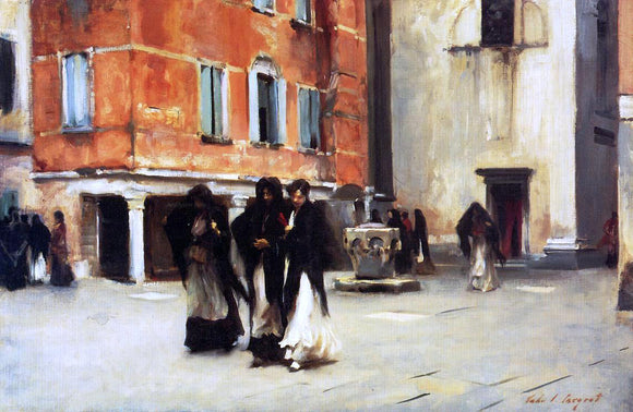  John Singer Sargent Leaving Church, Campo San Canciano, Venice - Art Print