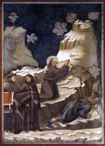  Giotto Di Bondone Legend of St Francis: 14. Miracle of the Spring (Upper Church, San Francesco, Assisi) - Art Print