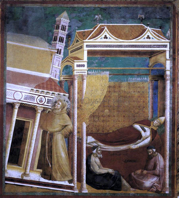  Giotto Di Bondone Legend of St Francis: 6. Dream of Innocent III (Upper Church, San Francesco, Assisi) - Art Print