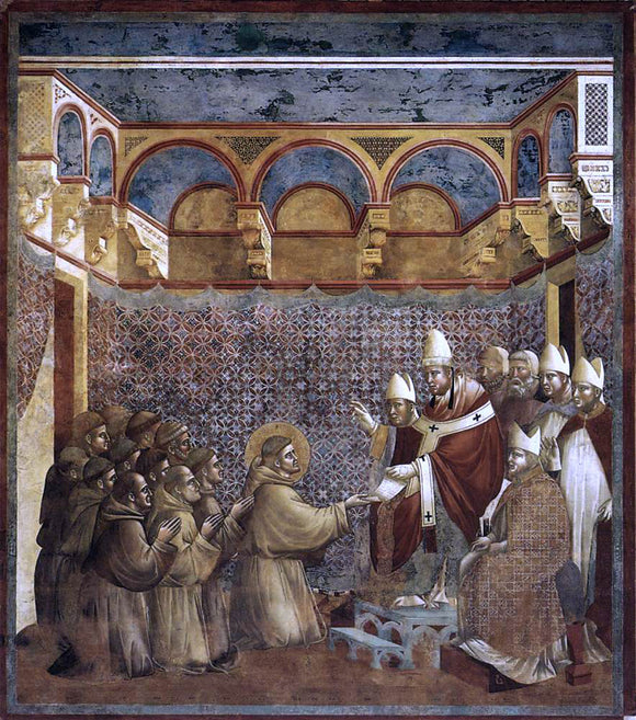  Giotto Di Bondone Legend of St Francis: 7. Confirmation of the Rule (Upper Church, San Francesco, Assisi) - Art Print