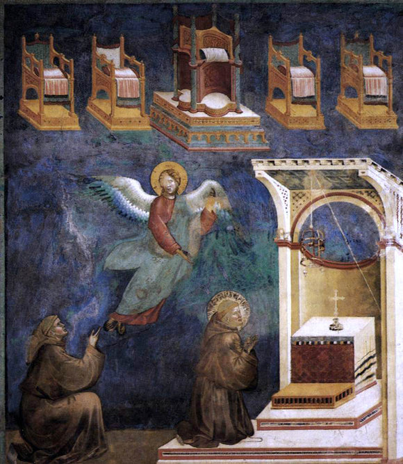  Giotto Di Bondone Legend of St Francis: 9. Vision of the Thrones (Upper Church, San Francesco, Assisi) - Art Print