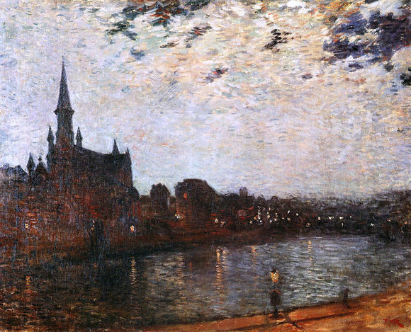  Theo Van Rysselberghe L'Eglise Sainte-Croix at Ixelles at Night - Art Print