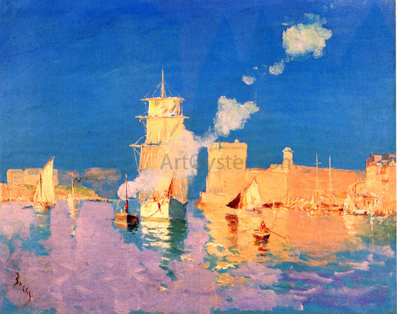  Frank Myers Boggs L'entree du port de Marseills - Art Print
