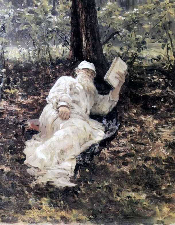  Ilia Efimovich Repin Leo Tolstoy in the forest - Art Print
