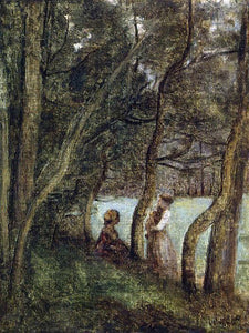  Jean-Baptiste-Camille Corot Les Alinges, Haute Savoie, Figures under the Trees - Art Print