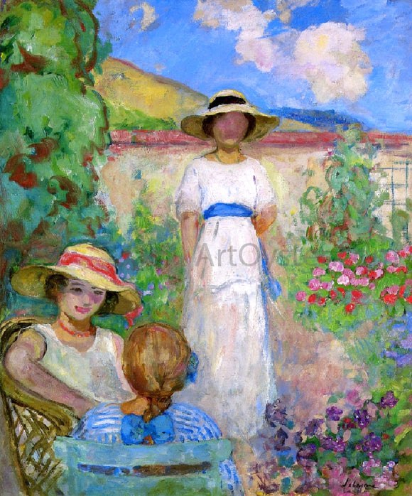  Henri Lebasque Les Andelys, Three Girls in a Garden - Art Print