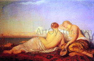  Antoine Ernest Hebert Les Deux Odalisques Contemplant Le Bosphore - Art Print