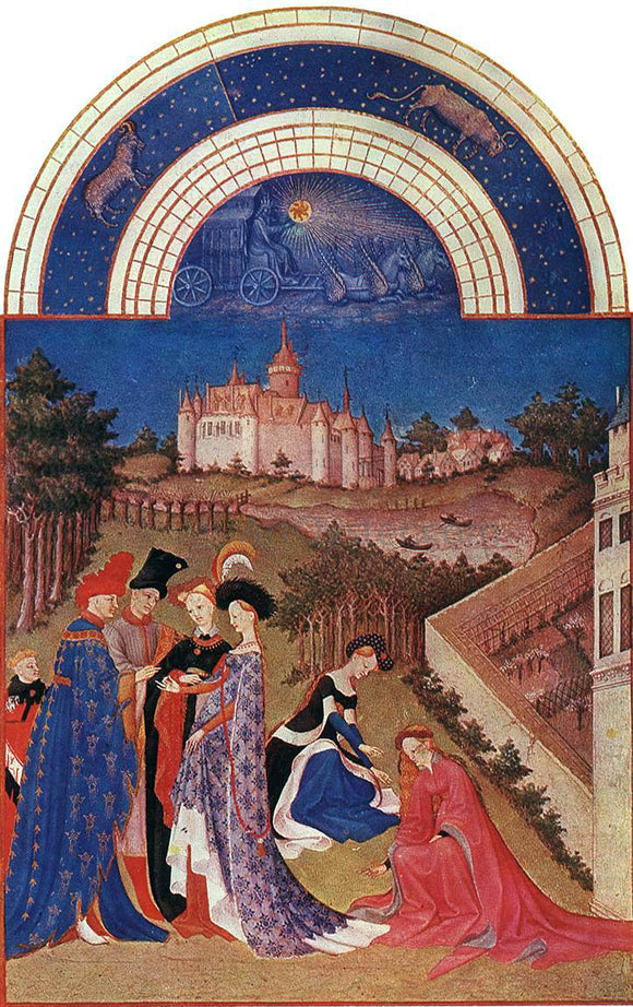  The Johan Limbourg Les tres riches heures du Duc de Berry: Avril (April) - Art Print