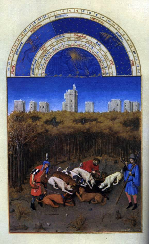  The Johan Limbourg Les tres riches heures du Duc de Berry: Decembre (December) - Art Print