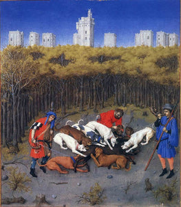  The Johan Limbourg Les tres riches heures du Duc de Berry: December (detail) - Art Print