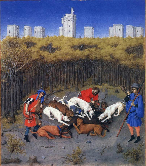  The Johan Limbourg Les tres riches heures du Duc de Berry: December (detail) - Art Print