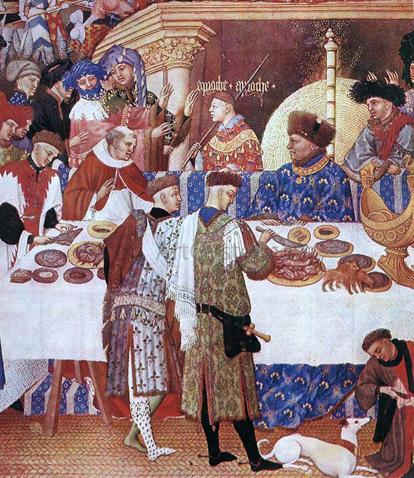  The Johan Limbourg Les tres riches heures du Duc de Berry: January (detail) - Art Print